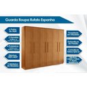 Ver imagem 2 de Guarda Roupa Solteiro 6 Portas e 2 Gavetas Espanha Imbuia/off White - Rufato