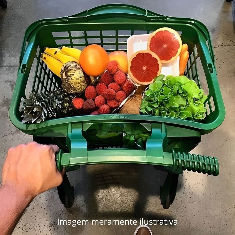 Carrinho De Supermercado Preto 2 Cesto 25 Litros Preto - Siris - 3