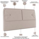 Ver imagem 5 de Cabeceira Cama Box Casal Estofada 140cm Mali P05 Veludo Bege - Lyam Decor