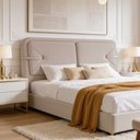 Ver imagem 4 de Cabeceira Cama Box Casal Estofada 140cm Mali P05 Veludo Bege - Lyam Decor