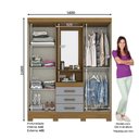 Ver imagem 2 de Guarda Roupa Solteiro B24 Nature Cinza - Briz Móveis