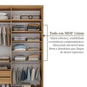 Ver imagem 7 de Guarda Roupa Solteiro 100% MDF BP 2 Portas 2 Gavetas Liege Marrom/Nogueira