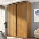 Ver imagem 1 de Guarda Roupa Solteiro 100% MDF BP 2 Portas 2 Gavetas Liege Marrom/Nogueira