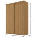 Ver mais imagens de Guarda Roupa Solteiro 100% MDF BP 2 Portas 2 Gavetas Liege Marrom/Nogueira