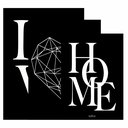 Ver imagem 4 de Kit 3 Quadro Decorativo Sala Coração Família Love Home Casa Qualidade Premium 28x20cm