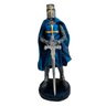 Cavaleiro Templário Guerreiro Medieval Azul Estátua Espada - 1