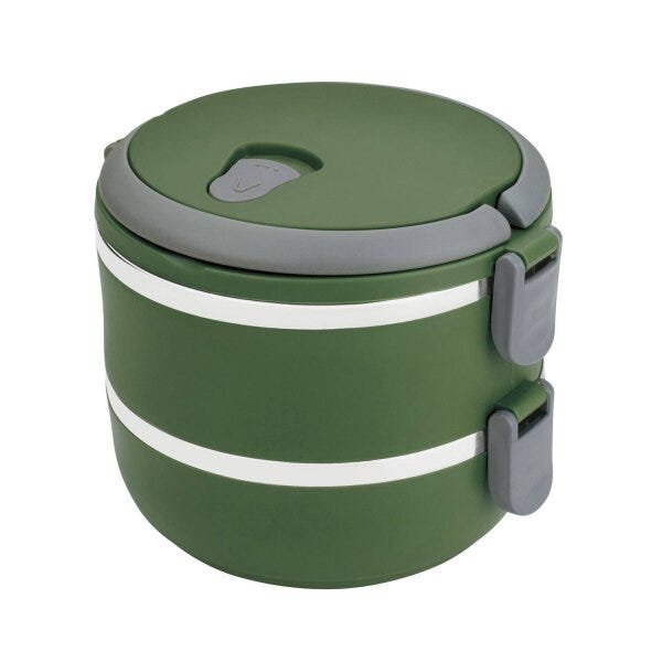 Marmiteira Inox 2 Compartimentos 1,4L Lunch Box Euro Home - 1