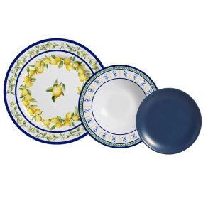 Jogo de Jantar 18 Peças Limone & Navy Cerâmica Alleanza