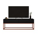 Ver imagem 2 de Rack Eros Estilo Industrial 140cm Sala Estar Preto/cobre