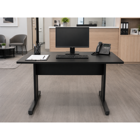 Mesa Secretária Pé de Ferro 1200 x 600 mm - Linha Studio: Preto