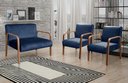 Ver imagem 2 de Conjunto Anita 2+1+1 Lugares Cor:Veludo Azul 210