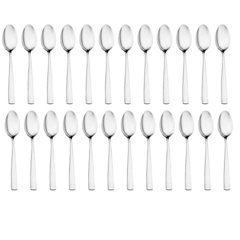 Jogo 24 Colheres de Sopa Mesa Posta Aço Inox 20,5cm Pisa Wol