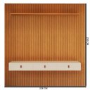 Ver imagem 3 de Painel para TV até 60 Polegadas Ripado MDF 250CMX229CM Royale Yescasa Naturale/Off White