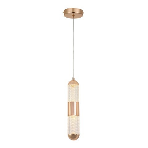 Pendente Acrílico Dourado 30cm Led 6W 3000K Bivolt PARIS LUZ