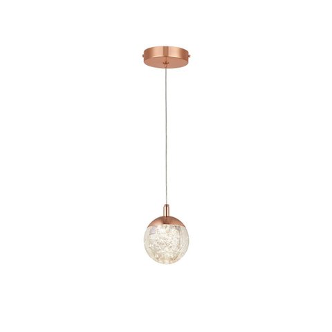 Pendente 10cm 5w 3000k 300lm Bivolt Metal Rose+cristal