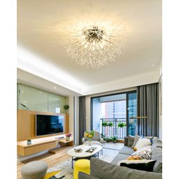 Lustre Plafon Cristal Flor Dente de Leão 50cm para Sala Estar Jantar e Quarto Cor: Cromado - 3