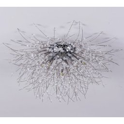 Lustre Plafon Cristal Flor Dente de Leão 50cm para Sala Estar Jantar e Quarto Cor: Cromado - 1
