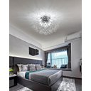 Ver imagem 2 de Lustre Plafon Cristal Flor Dente de Leão 50cm para Sala Estar Jantar e Quarto Cor: Cromado