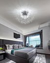 Ver imagem 2 de Lustre Plafon Cristal Flor Dente de Leão 50cm para Sala Estar Jantar e Quarto Cor: Cromado
