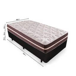 Cama Box Solteiro + Colchão de Molas - Anjos - Classic Superlastic 88x188x57cm:preto - 2