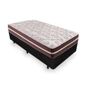 Cama Box Solteiro + Colchão de Molas - Anjos - Classic Superlastic 88x188x57cm:preto