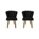 Ver imagem 1 de Kit 02 Cadeiras para Mesa de Jantar Flor Pés Palito - Balaqui Decor Cor:preto