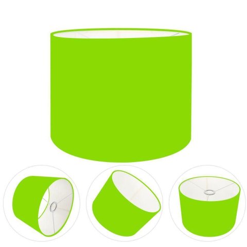 Cúpula Abajur e Luminária Cilíndrica Vivare Cp-7015 Ø35x25cm - Bocal Nacional Verde-limão