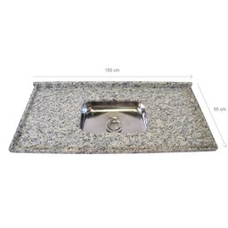 Pia de Cozinha Arabesco Levorato Pias – 150x55cm – Granito Cinza Arabesco - 8