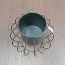 Ver imagem 4 de Cachepô Decorativo Vaso Planta Metal 25x29x29cm Preto