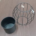 Ver imagem 5 de Cachepô Decorativo Vaso Planta Metal 25x29x29cm Preto