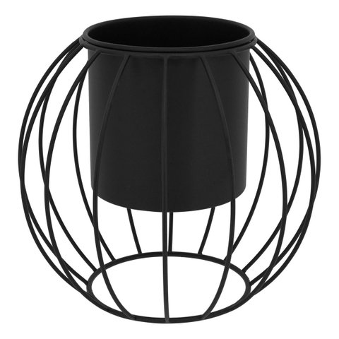 Cachepô Decorativo Vaso Planta Metal 25x29x29cm Preto