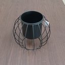 Ver imagem 3 de Cachepô Decorativo Vaso Planta Metal 25x29x29cm Preto