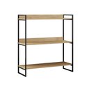 Ver imagem 2 de Aparador Industrial Córdoba 95cm com 3 Prateleiras Multiuso para Sala Hall Entrada - Preto/Castanho