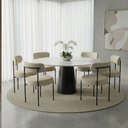 Ver imagem 1 de Cadeira Sala de Jantar Margara Kit 6 em Aço Preto Napoli Impermeável D03 - D'Rossi