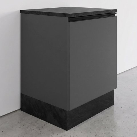 Balcão de Cozinha 58cm 1 Porta Grace Grafite Z44 - Mpozenato