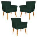 Ver imagem 1 de Kit 3 Poltronas Decorativa para Sala de Estar Cecília Suede Verde - Montanaris Decor Md Montanaris D