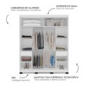 Ver imagem 3 de Roupeiro Porto 2 Portas de Correr 2 Gavetas 177x213cm Branco 240826