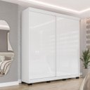 Ver imagem 1 de Roupeiro Porto 2 Portas de Correr 2 Gavetas 177x213cm Branco 240826