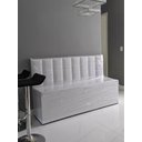 Ver imagem 2 de Conjunto Canto Alemão Baú Encosto Ripado Suede 120x120cm:tabaco
