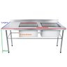 Bancada / Mesa Pia Em Aço Inox com Duas Cubas (50x40x25) A Direita (140x70x85) - 2
