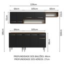 Ver imagem 4 de Armário de Cozinha Compacta 229cm Rustic/Preto Emilly Madesa 13