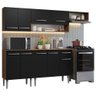 Armário de Cozinha Compacta 229cm Rustic/Preto Emilly Madesa 13 - 3