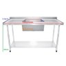Bancada / Mesa Pia Em Aço Inox com Uma Cuba (50x40x25) Ao Centro E Prateleira (160x60x85) - 2