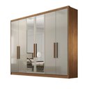 Ver imagem 2 de Guarda Roupa Casal com Espelho 6 Portas 6 Gavetas - Linea-cumaru-fendi - Móveis Novo Horizonte