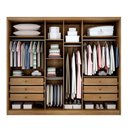 Ver imagem 3 de Guarda Roupa Casal com Espelho 6 Portas 6 Gavetas - Linea-cumaru-fendi - Móveis Novo Horizonte