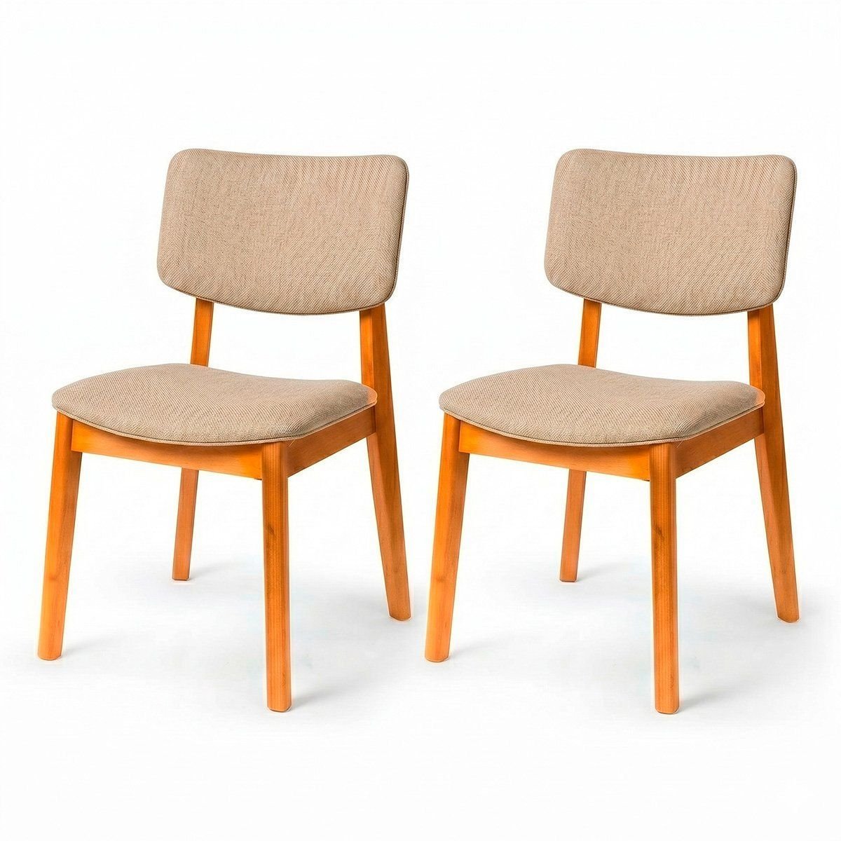 Kit 2 Cadeira de Jantar Madeira Maciça Manuela Estofada Premium Ergonomica Confortável Di Franco