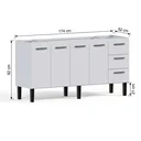 Ver imagem 3 de Gabinete para Cozinha em Aço Novo Vênus - Pia 180cm Branco