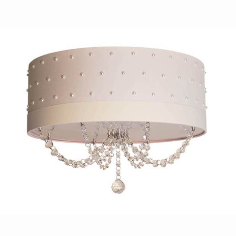 Luminária Infantil Plafon Pérolas 40x15 Branco