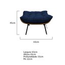 Ver imagem 5 de Kit 02 Poltronas e 02 Puffs Costela Base Fixa Suede - Doce Sonho Móveis - Azul Marinho