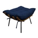 Ver imagem 3 de Kit 02 Poltronas e 02 Puffs Costela Base Fixa Suede - Doce Sonho Móveis - Azul Marinho